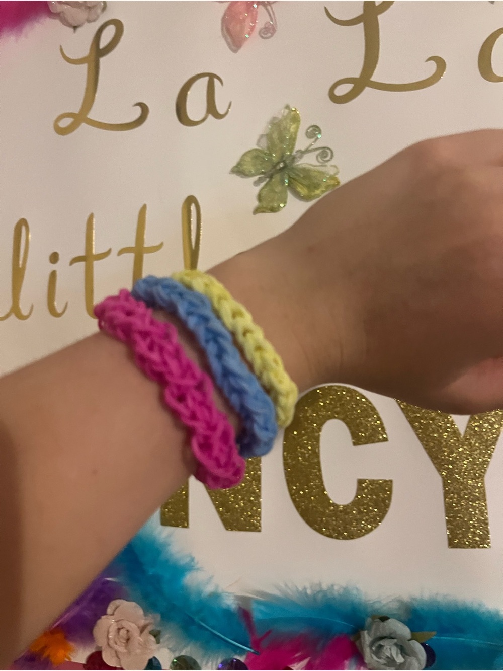 Colorful Kids Stretch Bracelet Set - Pink, Blue, Yellow